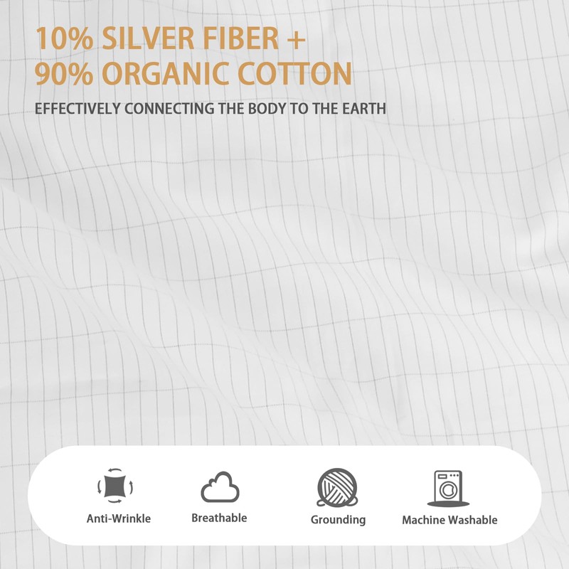 Grounding Sheets Queen, Grounding Bed Sheets for Grounding with 10%