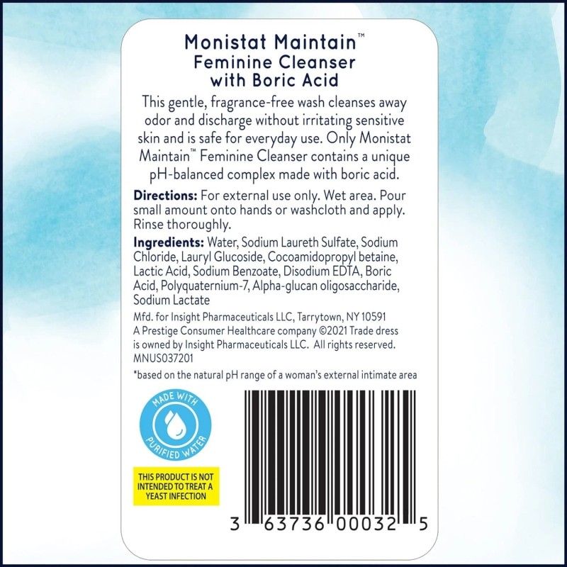 "Brand": "Monistat" Monistat Boric Acid Feminine Cleanser, 10 oz -