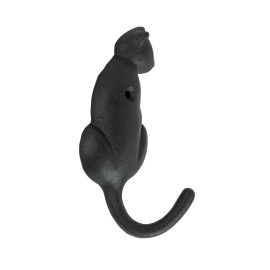 Unbranded Black Cast Iron Cat Tail Wall Hook Key Towel Coat Cap Purse Behind Door Hanger