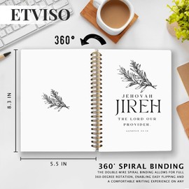 ETVISO Christian Notebook, Genesis 22:14 Bible Notebooks for Note Taking, Scripture Journal, Religious Journals for Writing, Church Notes Journal, Christian Gifts for Women Men, 5.5x8.3 Inch