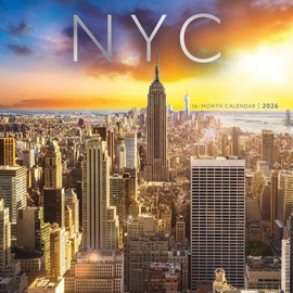 Carousel Calendars, NYC 2026 Wall Calendar, 12'' X 12'', 16-Month Calendar with Stapled Binding