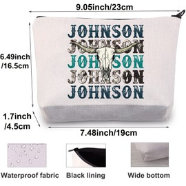 BWWKTOP Western Cowboy Singer Cosmetic Makeup Bag Country Music Gifts Country Concert Cow Skull Zipper Pouch Bag Country Singer Merchandise (John)