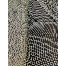 luv Rhinestone on ivory Mesh Shiny Stretch Crystal Fabric Rainbow Rhinestone Stretch