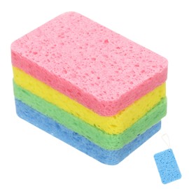 HARFINGTON 4pcs Kitchen Sponges Compressed Non-Scratch Scrub Sponge Dual Sided Cleaning Sponges with Hanging Ring for Household Use for Kitchen Household Bathroom