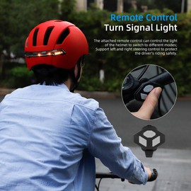 Cycle Helmet with LED Turn Signal Breathable & Comfortable Intelligent Safety Helmet Waterproof with Front & Rear Light Multiple Light Modes Remote Controller for Men Women Bike Electric Scooter Cycle