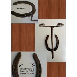 "Handmade" Blacksmith, Real Horseshoes, American Made Horseshoe Cowboy Hat Rack**FREE SHIP*