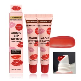 JOSURBEAUTY Kissable Lip Tattoo, Easily Peel Off Mask Long Lasting Waterproof Lip Gloss For A Romantic Appointment, 4 Colors Selectable Lip Hydrating Gloss Serum