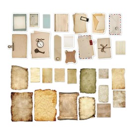 90 Retro Diary Stickers, Scrapbook Stickers, Parchment Style Stickers, Book Stickers, Material Decorative Stickers, Photo Albums, scrapbooks, Magazine Accessories