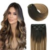 SURNEL Clip-In Real Hair 16 Inch Clip-In Hair Extensions 100