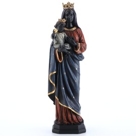 Veronese Design 10 3/8 Inch Black Madonna and Infant Jesus Religious Resin Sculpture Hand Painted Figurine