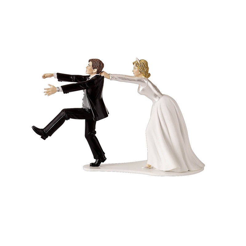 Wilton "Oh No You Don’t" Wedding Cake Topper Figurine, 6.3"