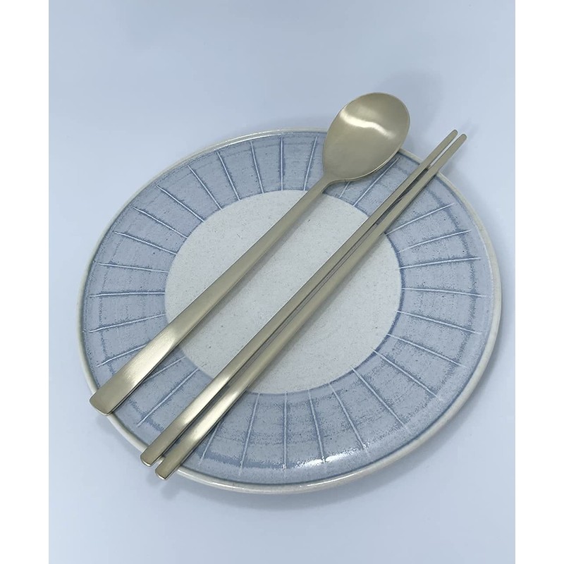 cozymomdeco Korean Made Traditional Utensil Flatware Simple Design Gold Color