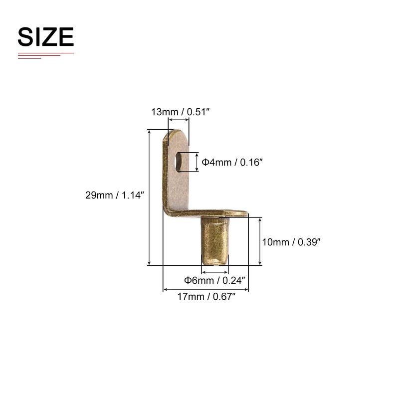 DTGN 20pcs 6mm x 10mm (DxL) L Shelf Support Pegs