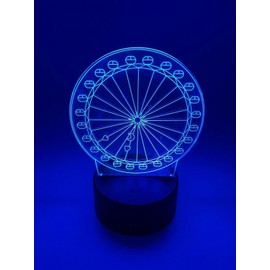 POGSTER 3D Ferris Wheel Lamp – 7-Color Changing LED Night Light for Kids' Bedroom or Desk