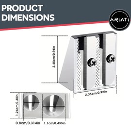 2-Pack Metal Pencil Sharpeners with 2 Holes, Durable Sharpener for Pencils, Crayons, Graphite Pencils, and Lip Liners – Ideal for Home, School, and Office Stationery