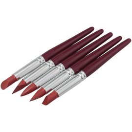 FMHXG 5PCS Rubber Pen Soft Clay Sculpting Pen Red Large Size Silicone Pen Ceramic Fingermark Remover Tool Silicone Brush Clay Sculpting Tool for Colored Pencils Oil Painting Masking Fluid