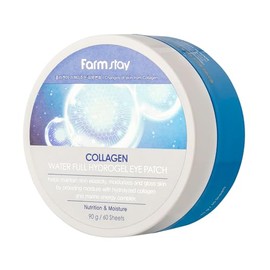 Farmstay Parche de Hidrogel para Ojos Collagen Water Full - Mascarilla Hidratante para Ojeras con Colágeno - Refresca Ojeras Cansadas - 60 pz