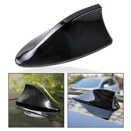 OFKPO Universal Antenna Shark Fin Car With Blank Radio Car Aerial Toppers,Shark Fin Shaped Radio Signal Decorative (Black)