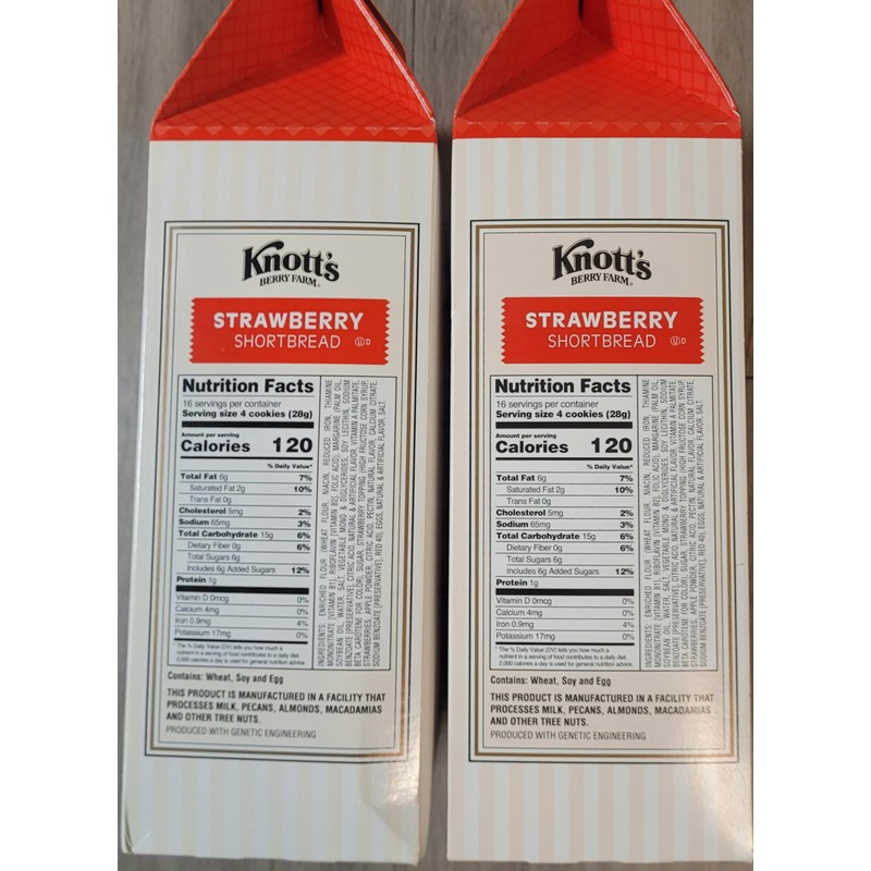 Knotts Berry Farm Strawberry Shortbread Cookies 2 Pack bundle 16