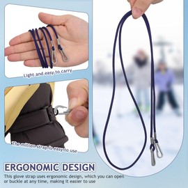 VILLCASE Anti-Lost Glove Strap for Kids 47.63In Nylon Winter Mitten Holder Rope with Clips Adjustable Glove Lanyard for Boys and Girls