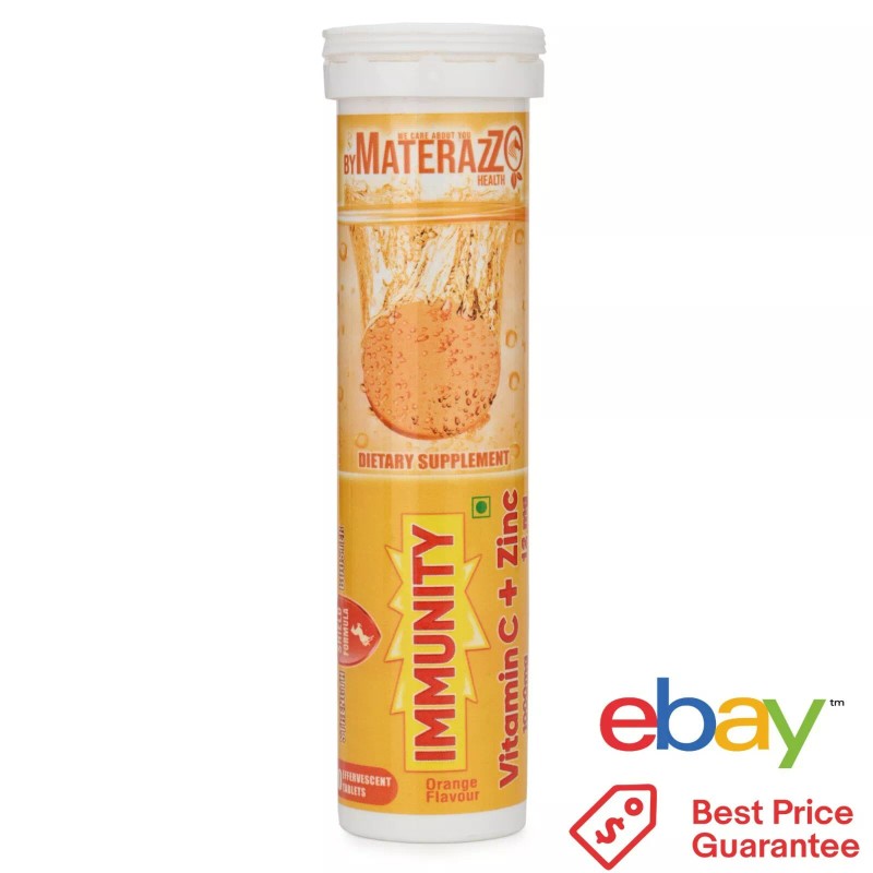 Bayer Vitamin C+ 100 Tablets Zinc Orange Flavored Effervescent Max