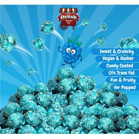 Gourmet Blue Raspberry Flavored Popcorn by It's Delish, 5 lbs Bulk Bag | Air Popped Pop Corn Snack - Fruity Blue Themed Candy Confetti | Birthday Party, Events – Gluten Free, Vegan, Kosher