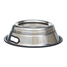 Indipets Stainless Steel Spill Proof Splash Free Dog Bowl - 32oz - Removable Cover and Easy Pick Up Grip Handle