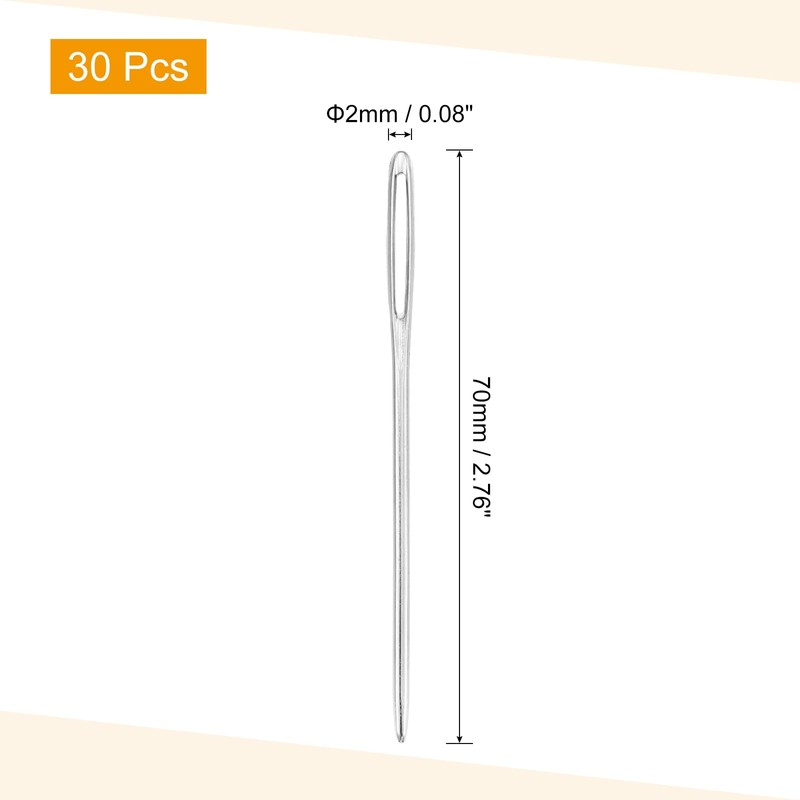 sourcing map 30 Pcs Large Eye Sewing Needles, 2.76 Inch