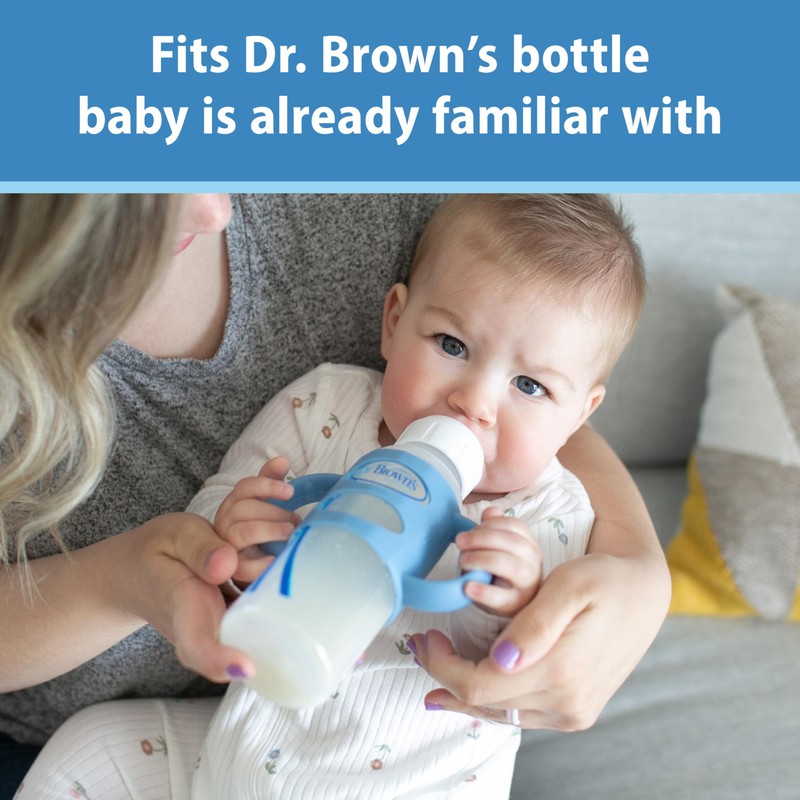 Dr. Brown's Narrow Baby Bottle Handles, 100% Silicone, Easy Grip