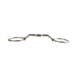 AK Loose Ring Rotary Curved Snaffle Horse Bits AKRS-2618 (Silver, 4.75'')