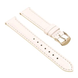 StrapsCo Classic Women's Leather Quick Release Watch Band Strap - White - 14mm - Standard Length