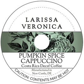 Pumpkin Spice Cappuccino Costa Rica Decaf Coffee (Single Serve K-Cup Pods) (Gourmet, Naturally Flavored, Whole Coffee Beans) (12 pods, ZIN: 578160)