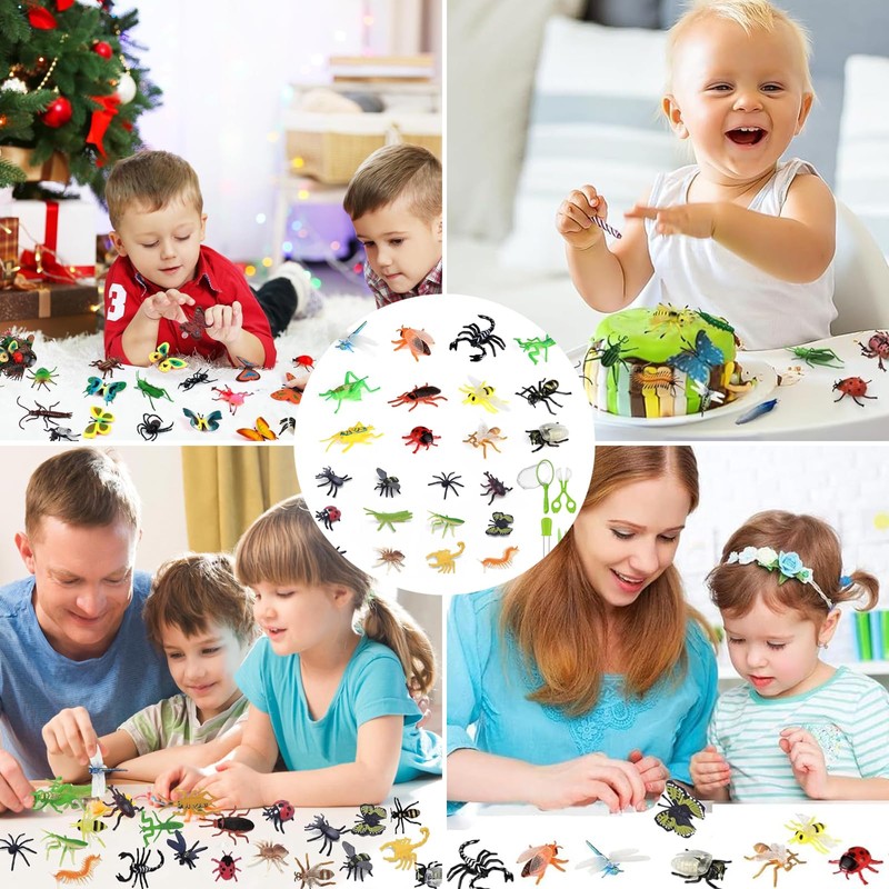 DtgEcd 24 Pcs Bugs Toys for Kids, Plastic Insects with