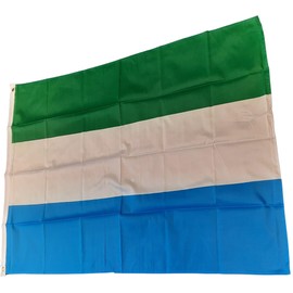 NWFlags Sierra Leone Flag 3ft x 2ft 75d Premium Polyester Suitable For Flagpoles | Strong Polyester 3x2 foot material flag with Eyelets