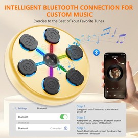 Music Boxing Machine for Adults, Bluetooth Wall Mounted Punching Trainer with 9 Speed Modes and LED Display, Includes Gloves and Sweatband, Ideal Gift for Birthdays, Christmas, and Anniversaries