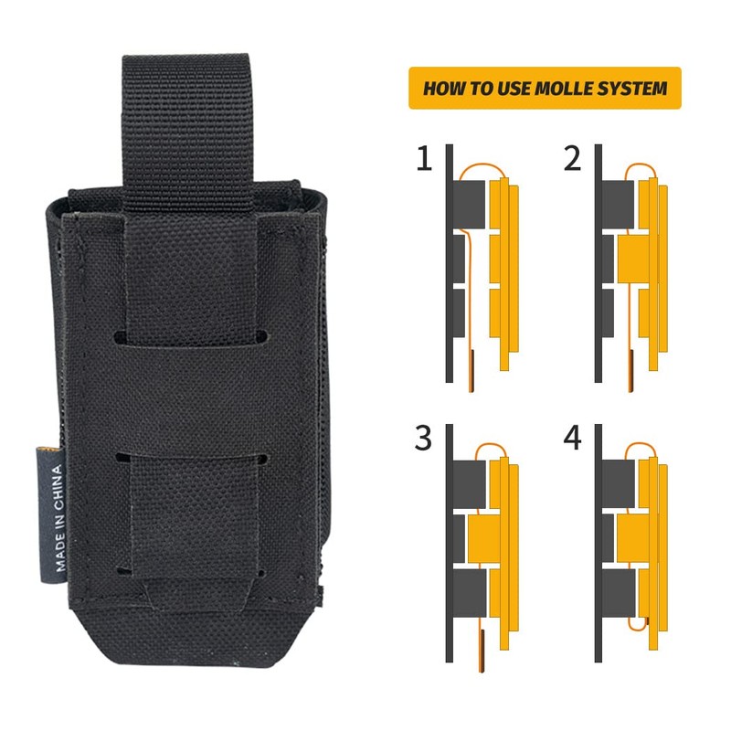 IDOGEAR Tactical Flashlight Holder Molle flashbang Pouch Magazine Pouch Multi-Purpose
