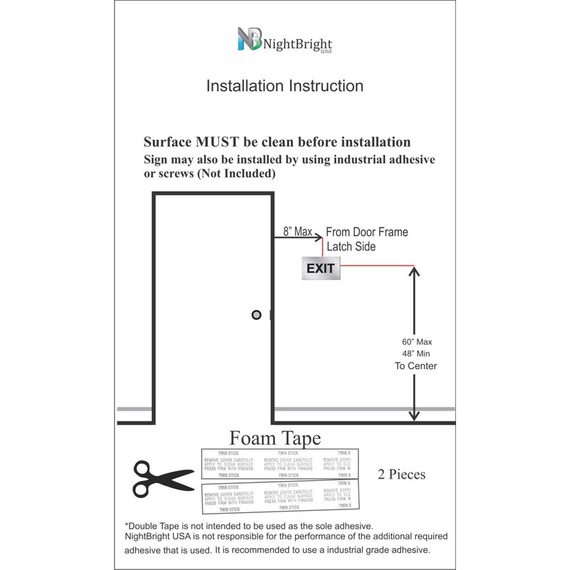 ADA Exit Sign Aluminum Panel Raised Letters and Braille (5"