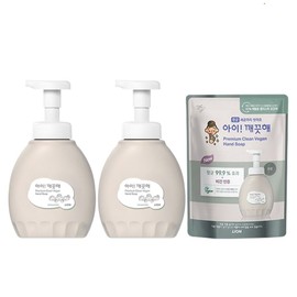 iClean Premium Clean Vegan Foam Hand Soap Unscented 450ml x 2p + Refill 400ml, 1 ea / 아이깨끗해 프리미엄 클린 비건 폼 핸드솝 무향 450ml x 2p + 리필 400ml, 1개
