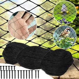 Bird Net, Bird Protection Net, Tight Mesh, 15 x 15 m, Bird Net, Reusable, Can Be Cut to Any Size, Weather and UV Resistant with 20 x Ground Hooks for Fruit Trees, Garden