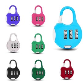 Guoguonb Pack of 8 Mini Padlock Resettable Adjustable 3-Digit Combination Lock Luggage Lock Padlock Combination Lock for Gym Door Outer Tent Travel Backpack Locker