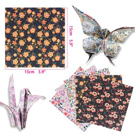 Origami Paper 6x6 Double Sided 50 Sheets 10 Colors origami kit Japanese Chiyo Square Craft Kits Easy Fold Arts Crafts DIY Handwork Beginner Floral