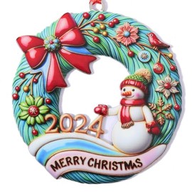 Adorno de Navidad 2024 para decoración de árbol de Navidad cardenal para árbol de Navidad (muñeco de nieve-1)