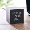 Iris Ohyama ICW-02W-B Alarm Clock, Digital, Brightness Adjustment, Temperature and