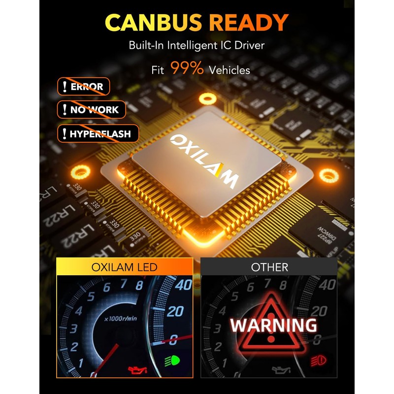 OXILAM 9005 9006 LED Bulbs, 900% High Brightness HB3 HB4