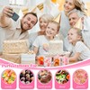 Taiyin 50 Pcs Plastic Acrylic Circle Box with Lid Clear