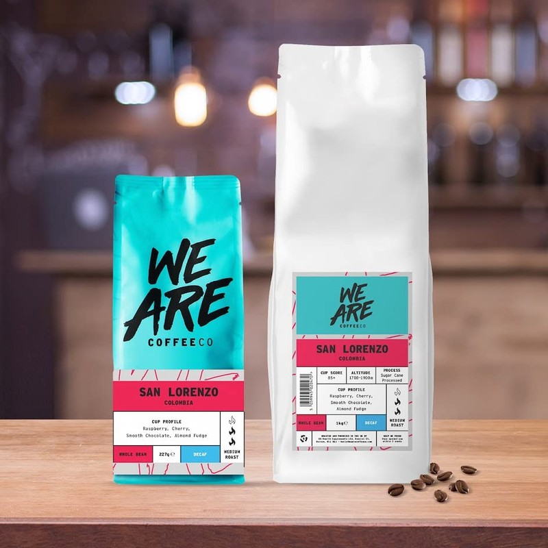 Coffee Beans 227g Bag, Whole Bean Coffee, Colombian Decaf Coffee