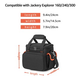 Trunab Carrying Case Compatible with Jackery Portable Power Station Explorer 1000, Storage Bag with Water-Resistant Bottom and Front Pockets for Charging Cable and Accessories