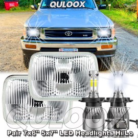 QULOOX 5x7" 7x6" For Toyota Pickup 1982-1995 Truck 4Runner LED Headlight Hi-Lo Beam