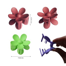 Pack of 8 Acrylic Hair Clips Women's Flower Hair Clips Large Cute Hair Clips Petal Leaf Design Non-Slip Hair Clips Hair Claw Large Thick Hair Matte Hair Accessory for Women Girls
