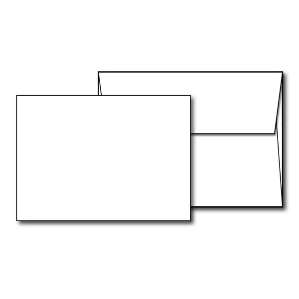 Desktop Publishing Supplies Heavyweight Blank White Flat Invitation A6 Cards with Envelopes - 4 1/2" x 6 1/4" (100 Cards with Envelopes)